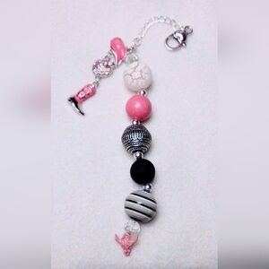 Pink and Western Planner 3 Ring Binder Charm Handmade NEW